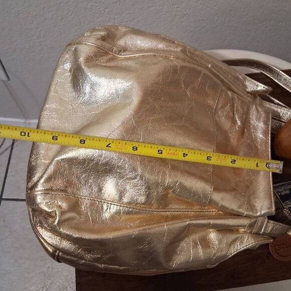 SAS Gold Shoulder Bag Metallic Hobo Design - Picture 10 of 11